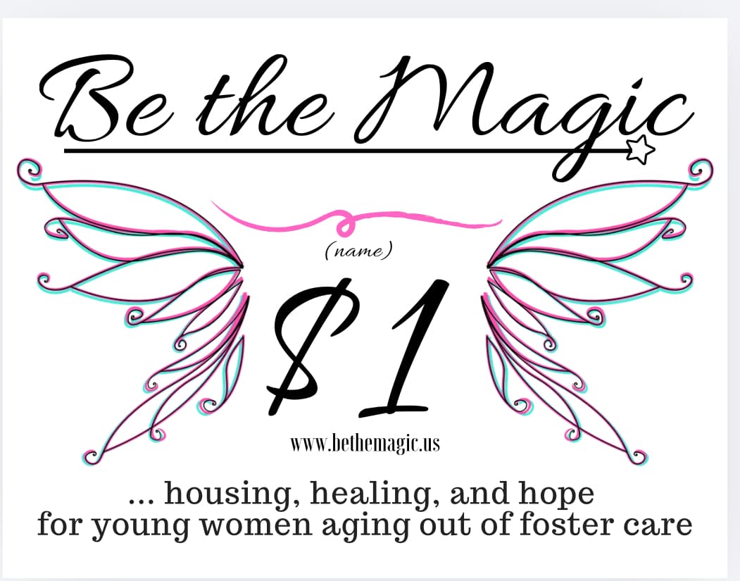 Be the Magic $1 paper icon pin-up card with fairy wings